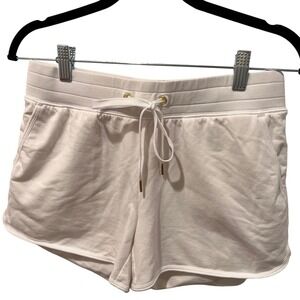 White‎ Lounge Shorts Gold Tipped Drawstring Casual Athletic Gym Activewear